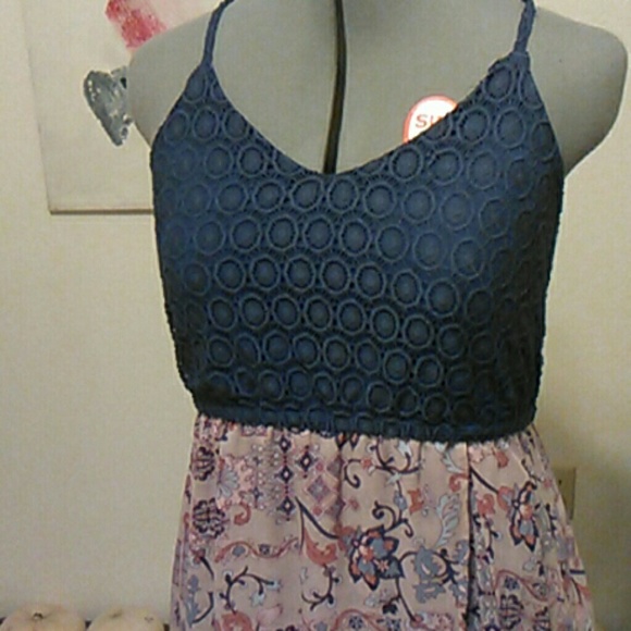 Floral Maxi Dress - Blue and Pink - Picture 2 of 6